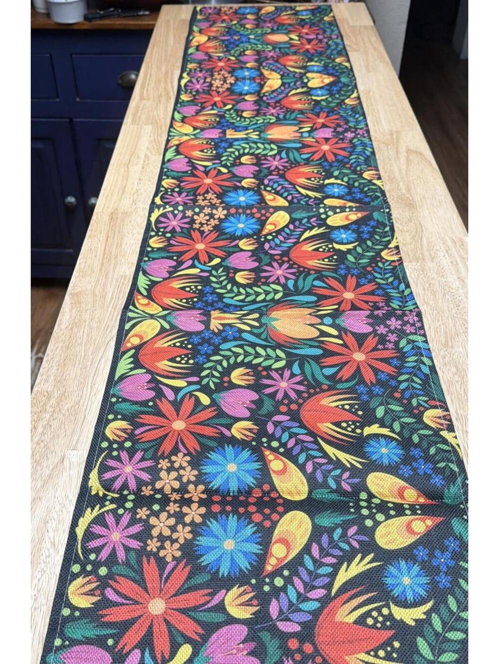 Bright Vivid Table Runner 12.75” X 72” Long Polyester Cinco De Mayo New Mexican